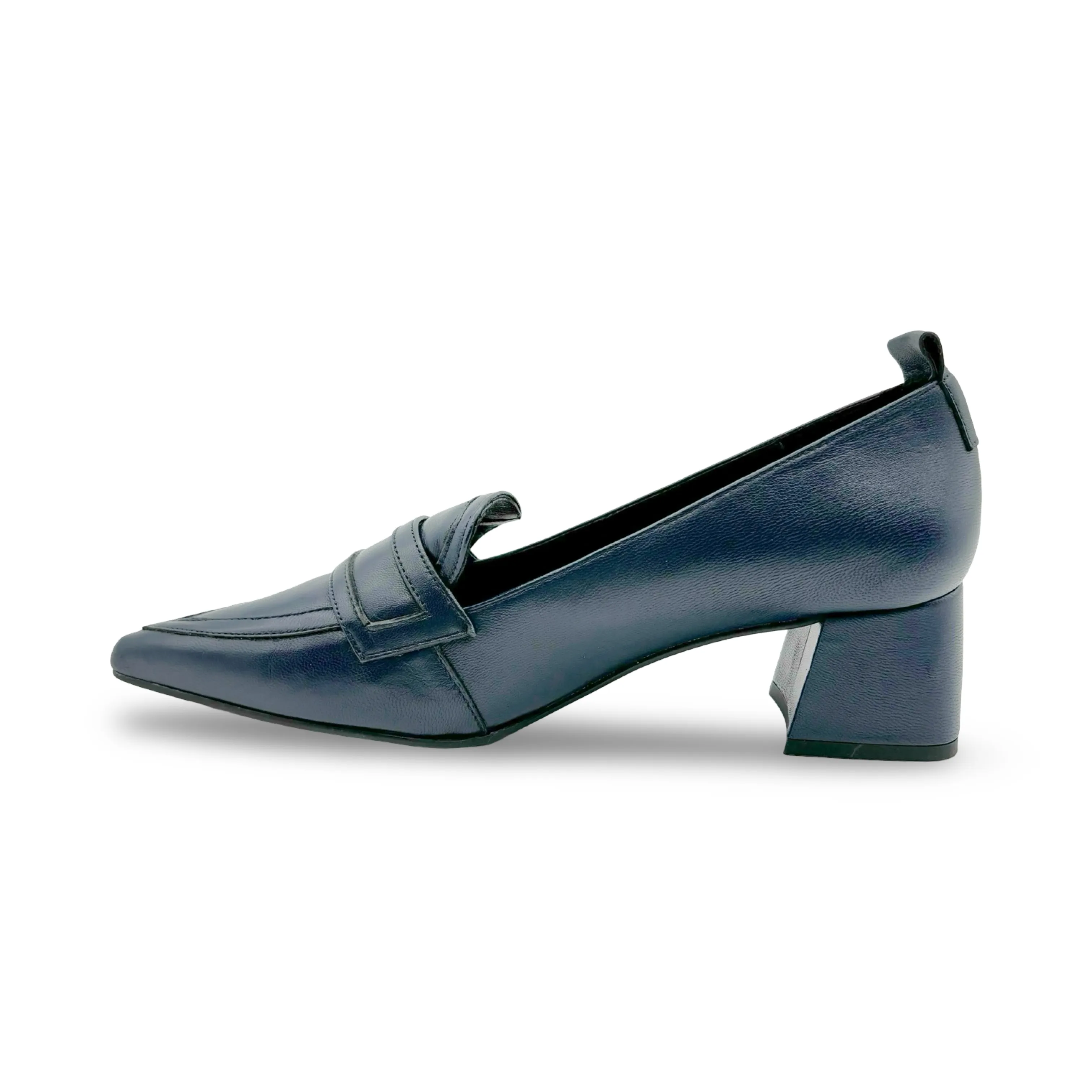 11079 Navy Leather Pump