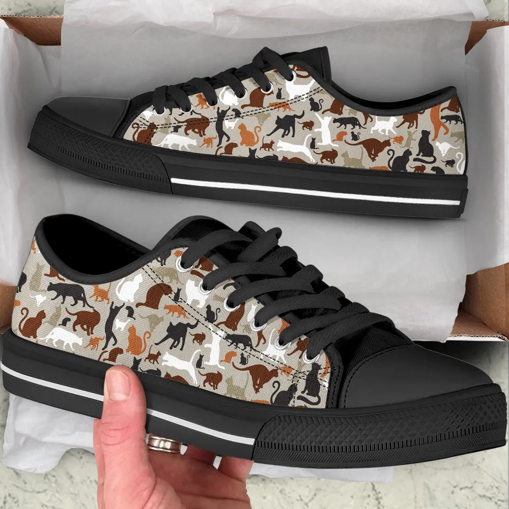 All Cats Pattern Sk Low Top Shoes - Cat Walking Shoes Men Women - Casual Shoes Gift For Adults, Cat Canvas Shoes