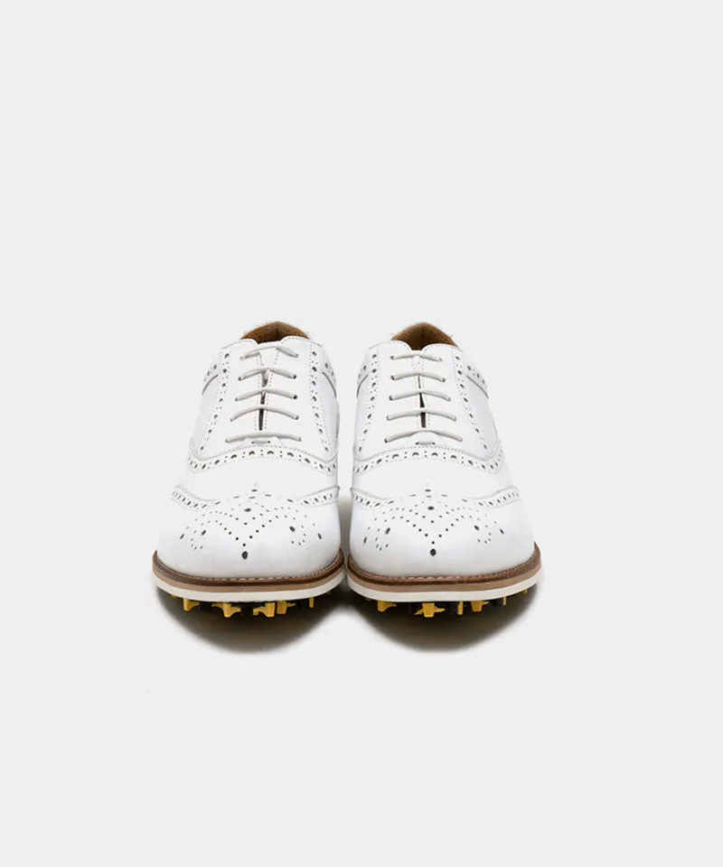 ALL CLASSIC Golf Noble Wingtip Classic Golf Shoes - White