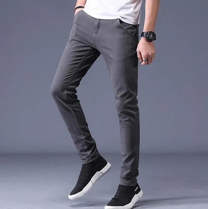 Antonios Slim Fit Cotton Stretch Trousers Men