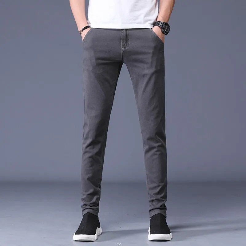 Antonios Slim Fit Cotton Stretch Trousers Men