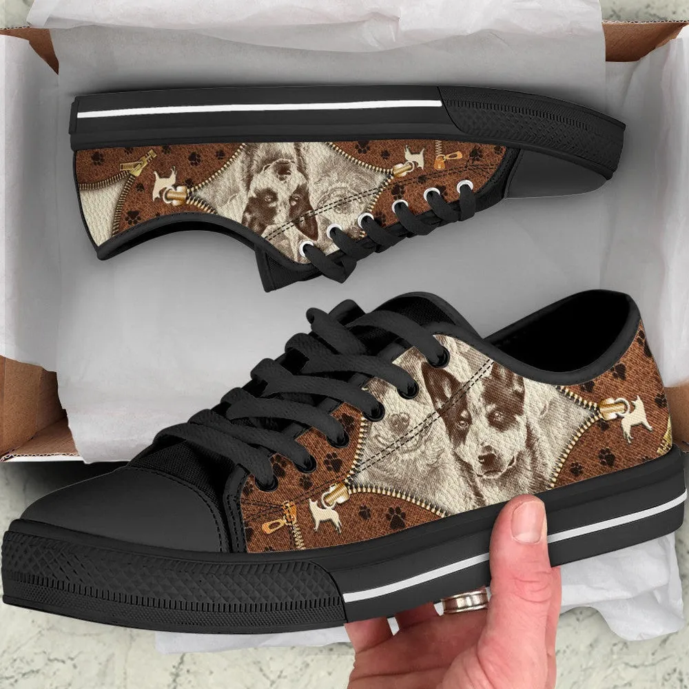 Australian Cattle Dog Low Top Shoes - Low Top Sneaker - Dog Walking Shoes Men Women, Cat Canvas Shoes