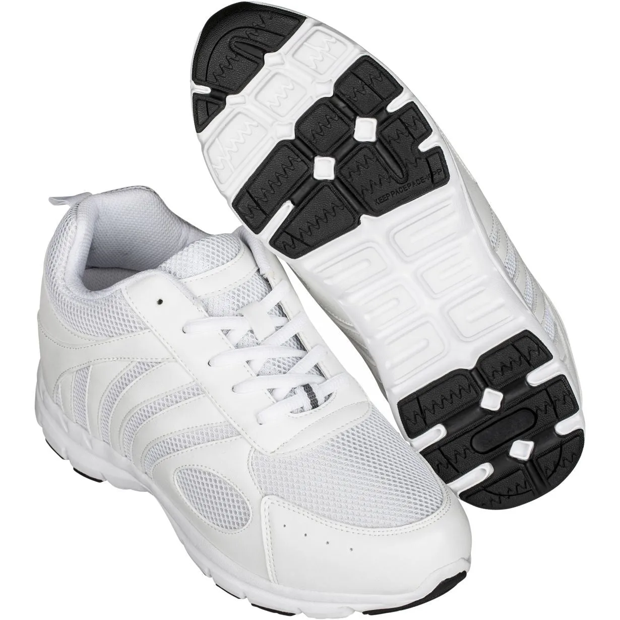 CALTO Light White Elevator Sneakers - Three Inches - G3303