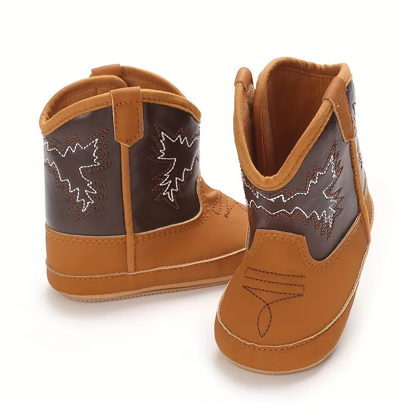 Comfortable Baby Boys Boots, Soft Warm Plus Fleece Indoor Walking Boots, All Seasons