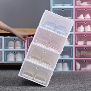 cozy 2Pcs Shoes Organizer Drawer Type Large Capacity Plastic Storage Cabinet Container for Cloakroom