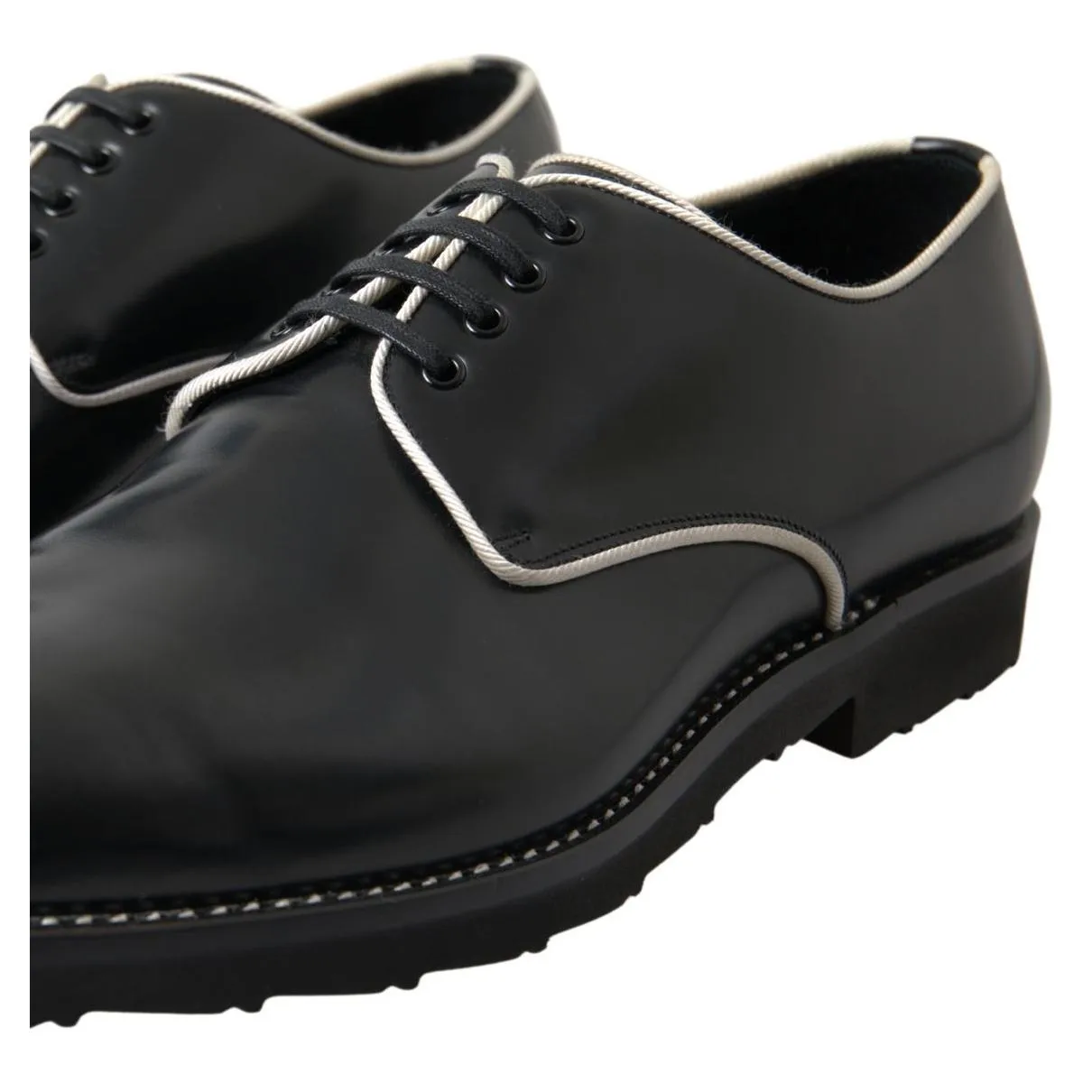 Dolce & Gabbana Elegant Black and White Formal Men's Shoes