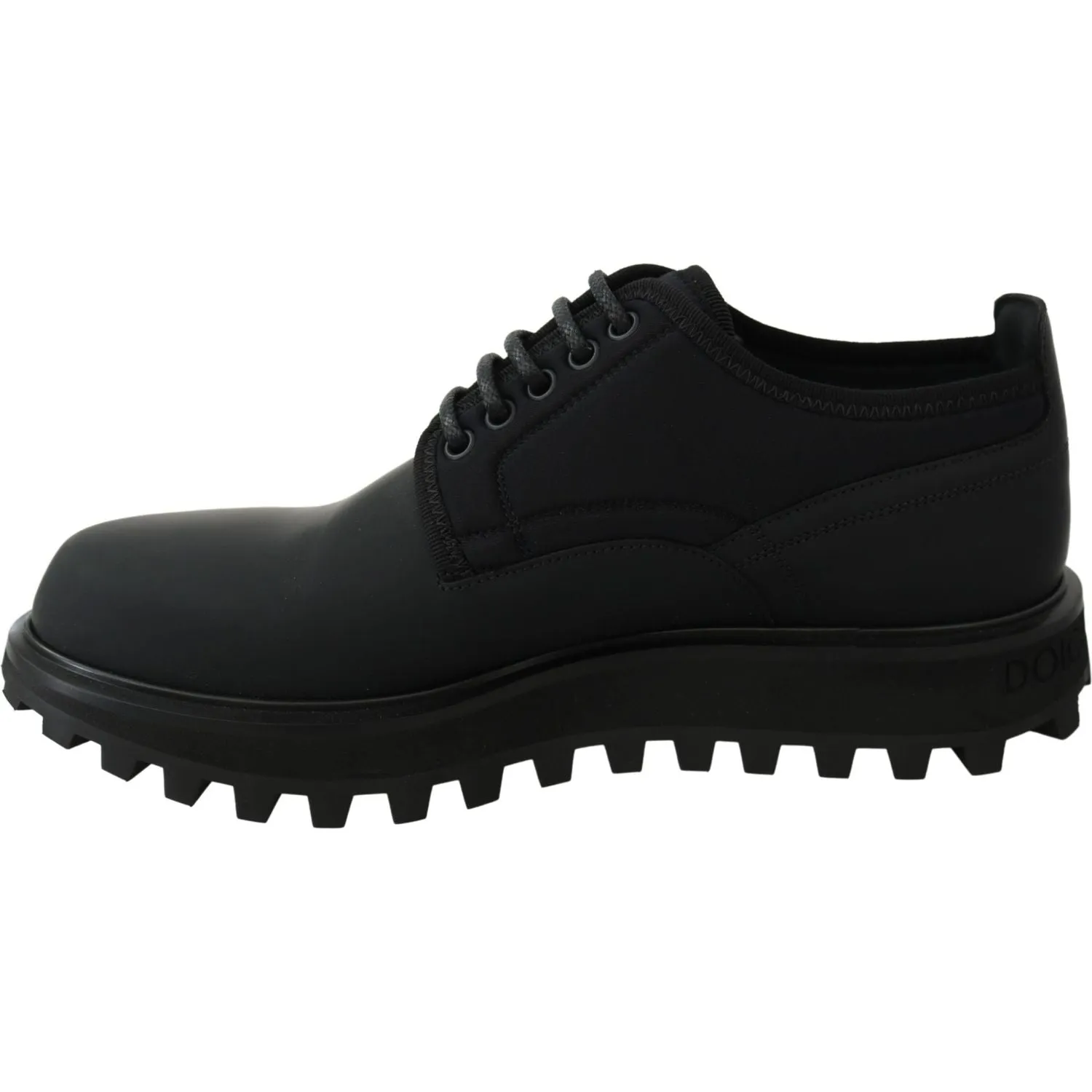 Dolce & Gabbana Elegant Black Calfskin Derby Shoes