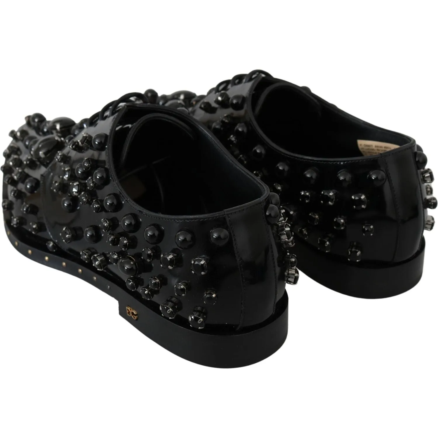 Dolce & Gabbana Elegant Black Dress Shoes with Crystals