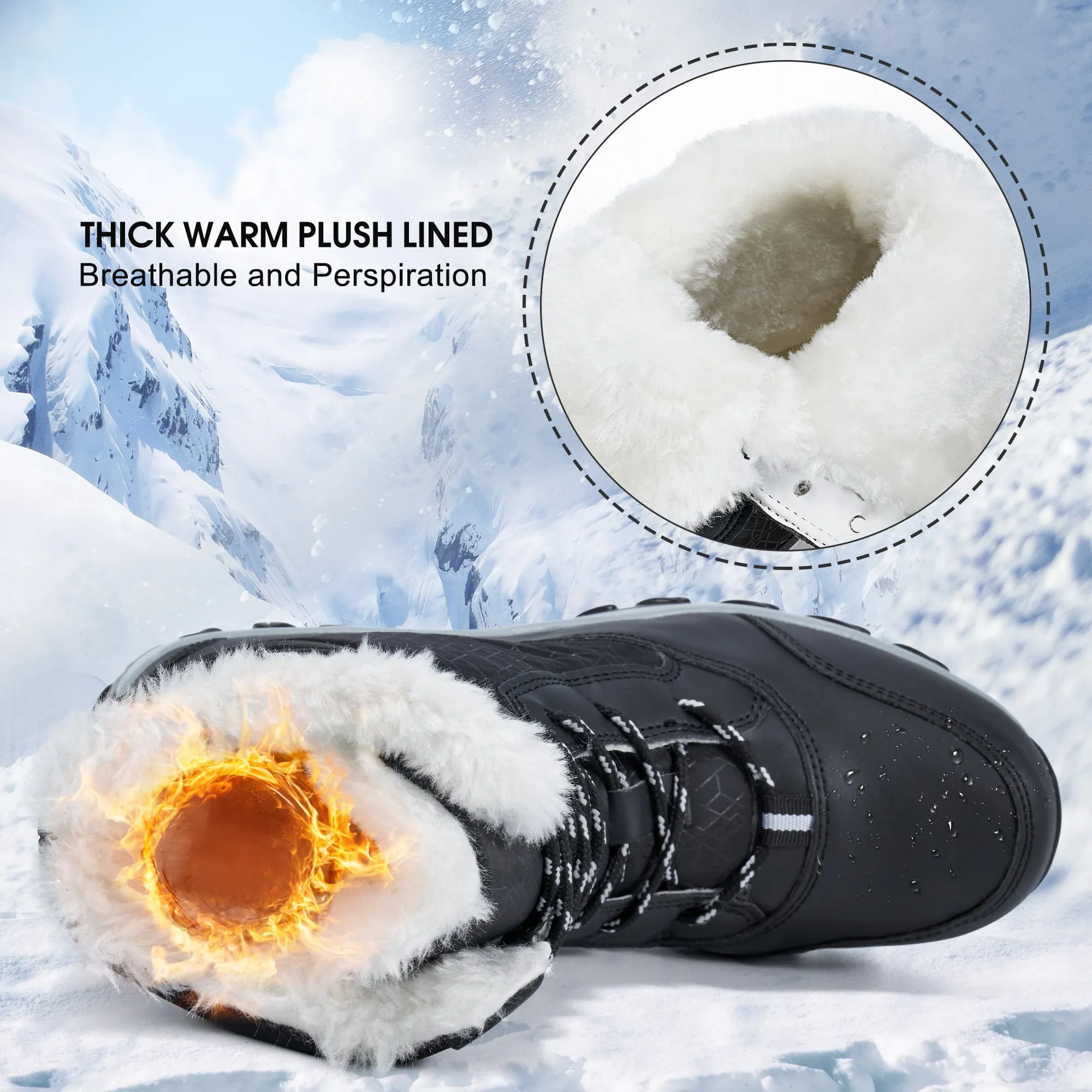 DUOYANGJIASHA Women Snow Boots Winter Shoes for Women Waterproof Booties