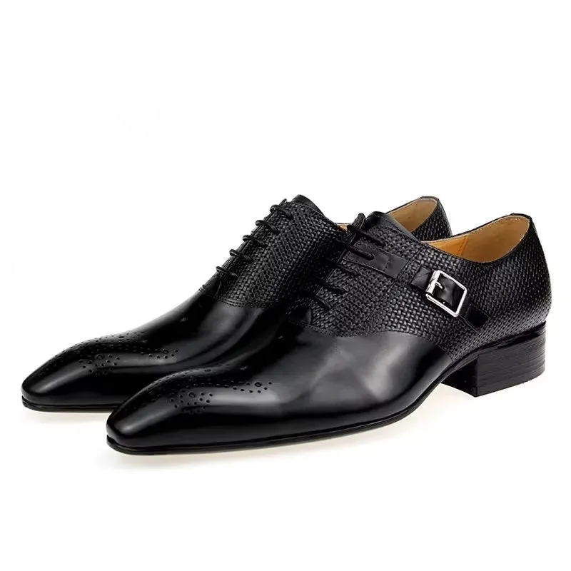 Elegant Groom Brogue Leather Lace-up Wedding Shoes