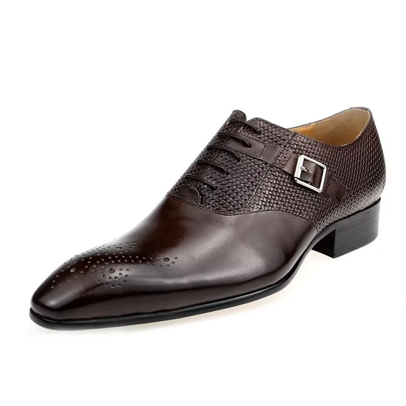 Elegant Groom Brogue Leather Lace-up Wedding Shoes