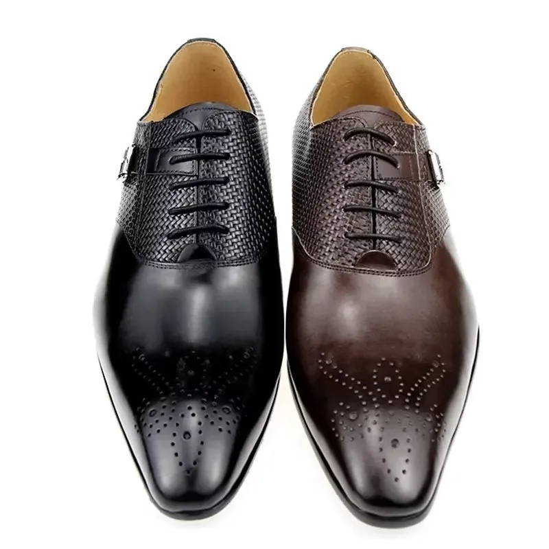 Elegant Groom Brogue Leather Lace-up Wedding Shoes