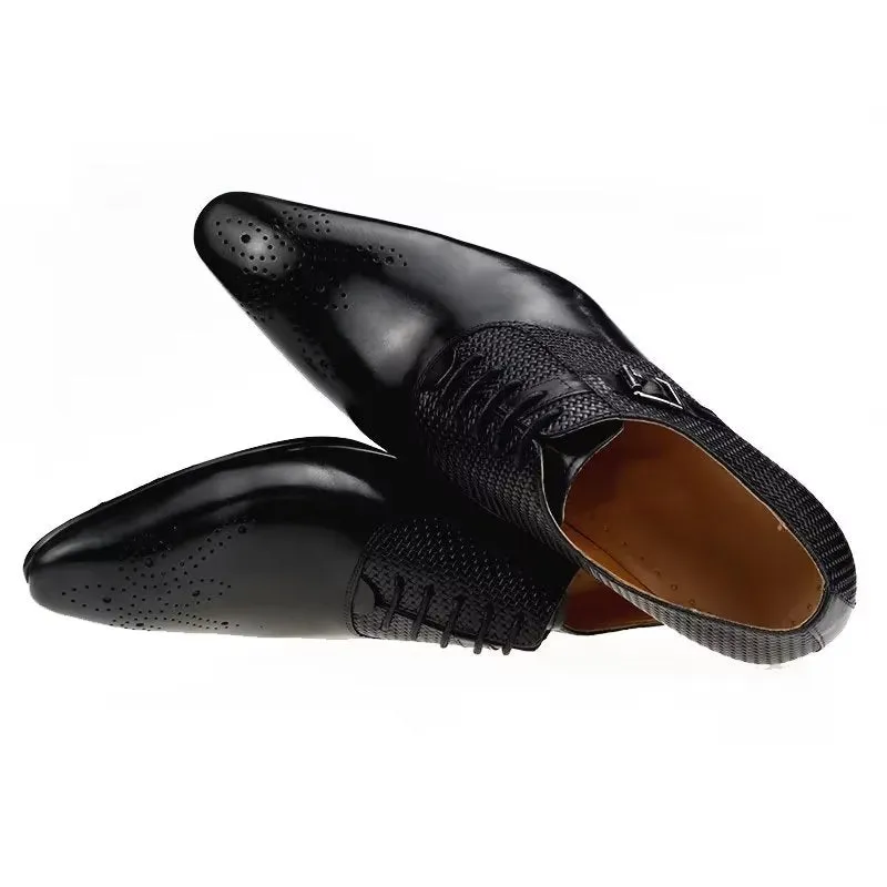 Elegant Groom Brogue Leather Lace-up Wedding Shoes