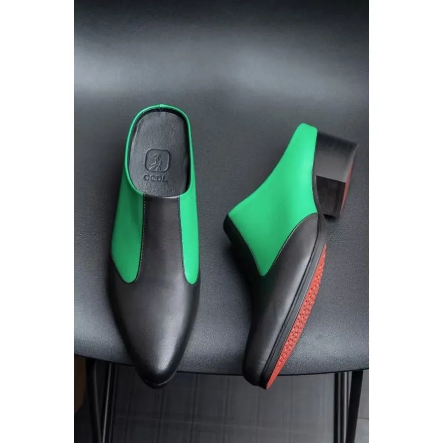 Elegant Pointed Toe LuxePoint Leather Business Slippers