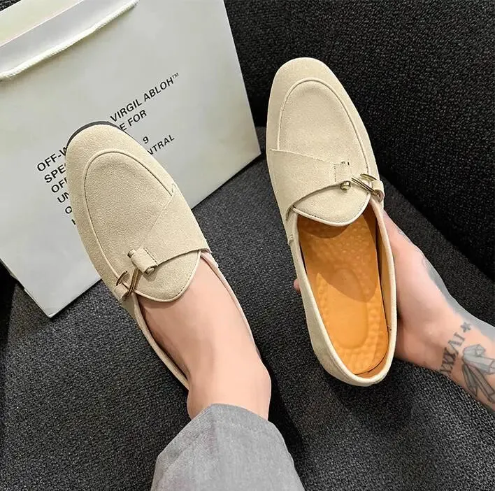 Elegant suede leather loafers