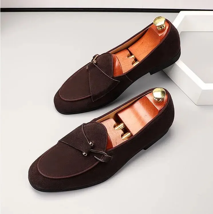 Elegant suede leather loafers