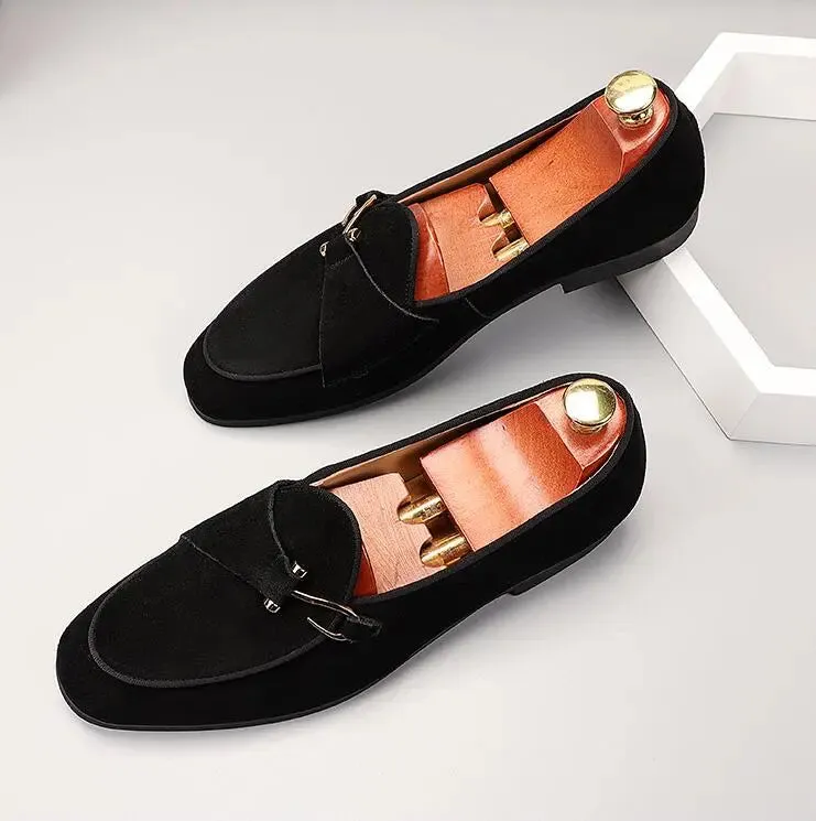 Elegant suede leather loafers