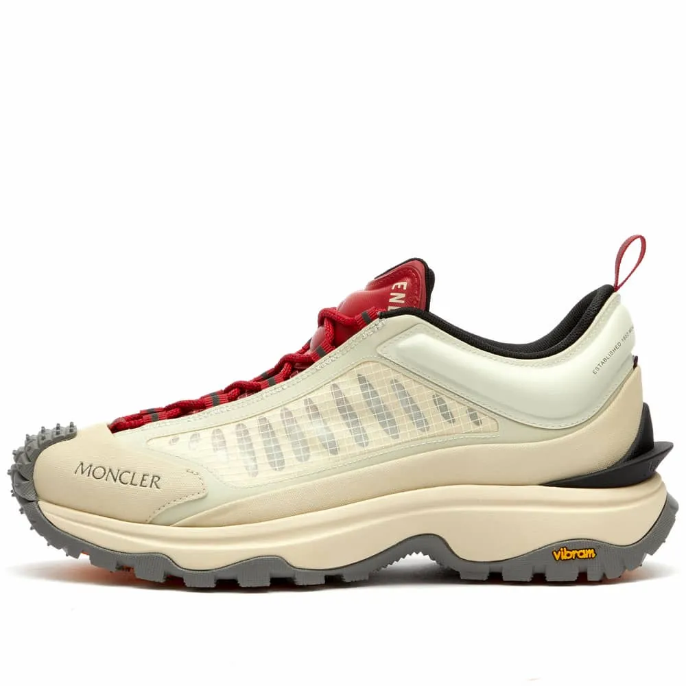 END. Lightweight Trailgrip sneakers in collaboration with Moncler, beige/red