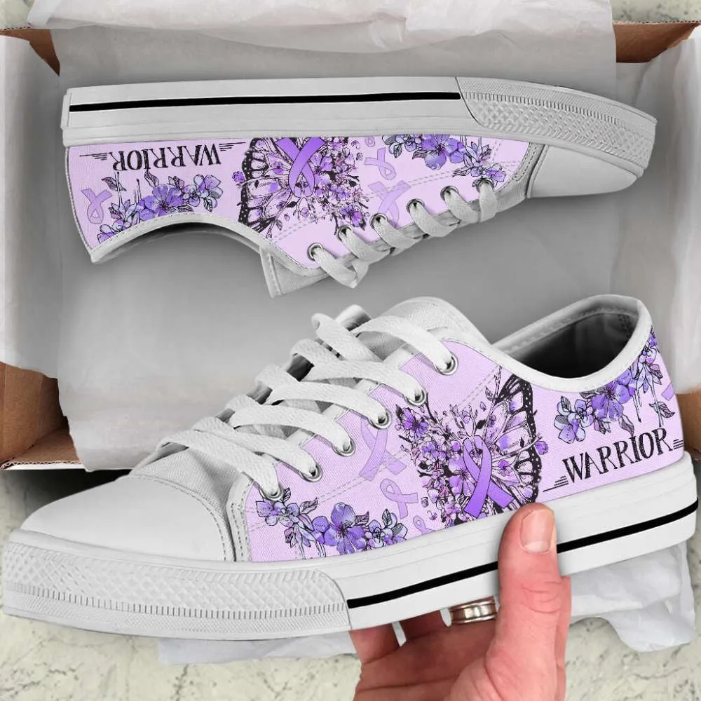 Epilepsy Cancer Shoes Butterfly Flower Low Top Shoes Canvas Shoes, Best Canvas Shoes, Low Top Sneaker