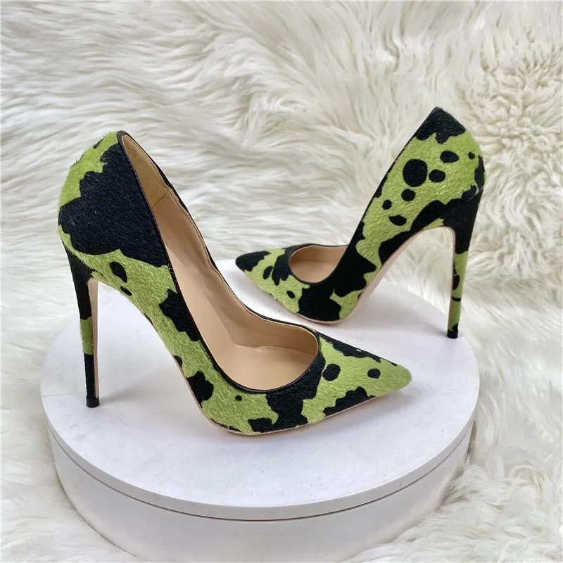 Fashionable Cow Print Style Pointed Toe Stiletto Collection