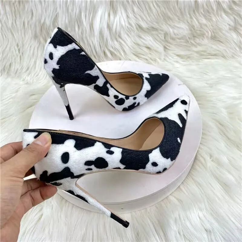 Fashionable Cow Print Style Pointed Toe Stiletto Collection