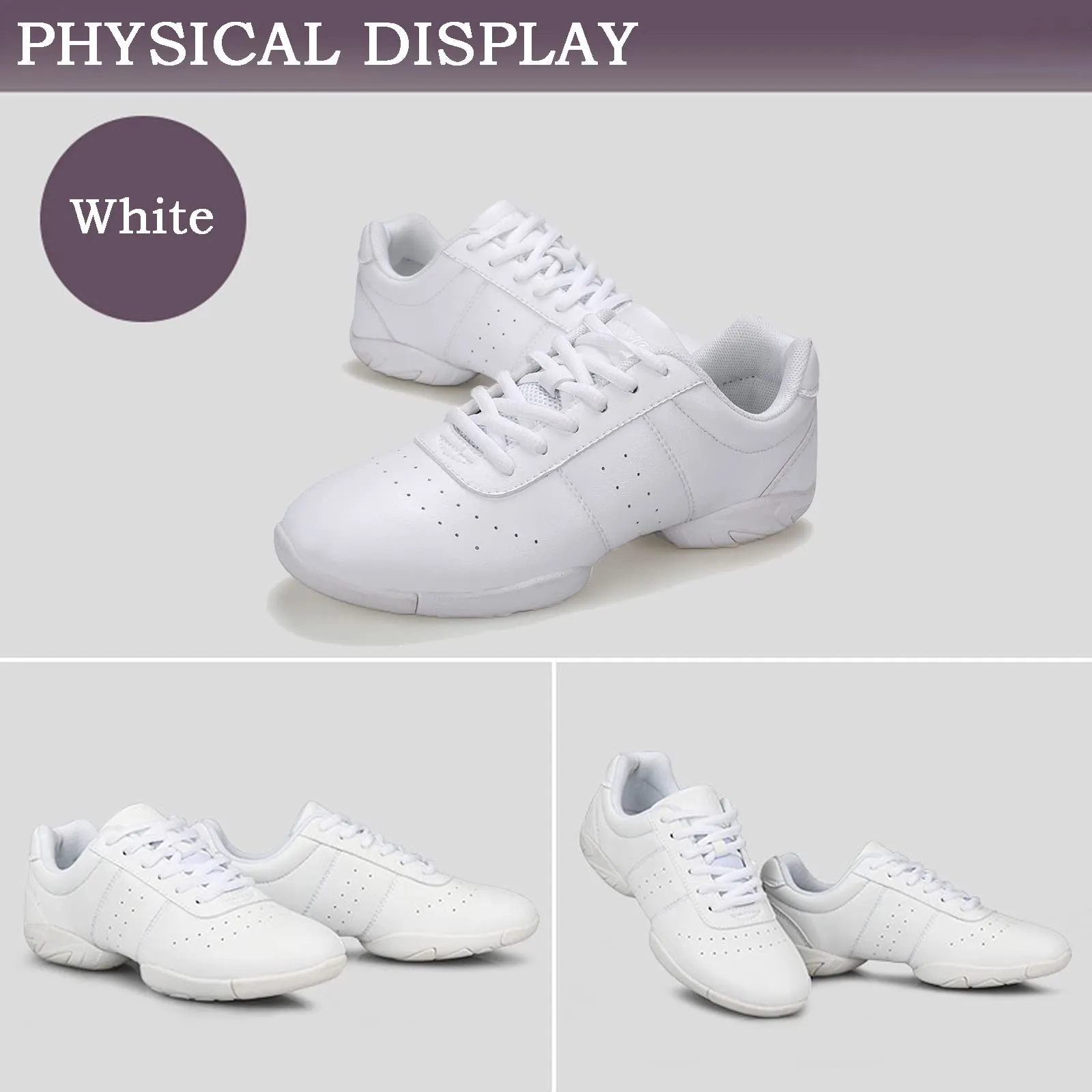 Fliozy Cheer Sneakers Athletic Training Shoes White 34 Pair of Shoes