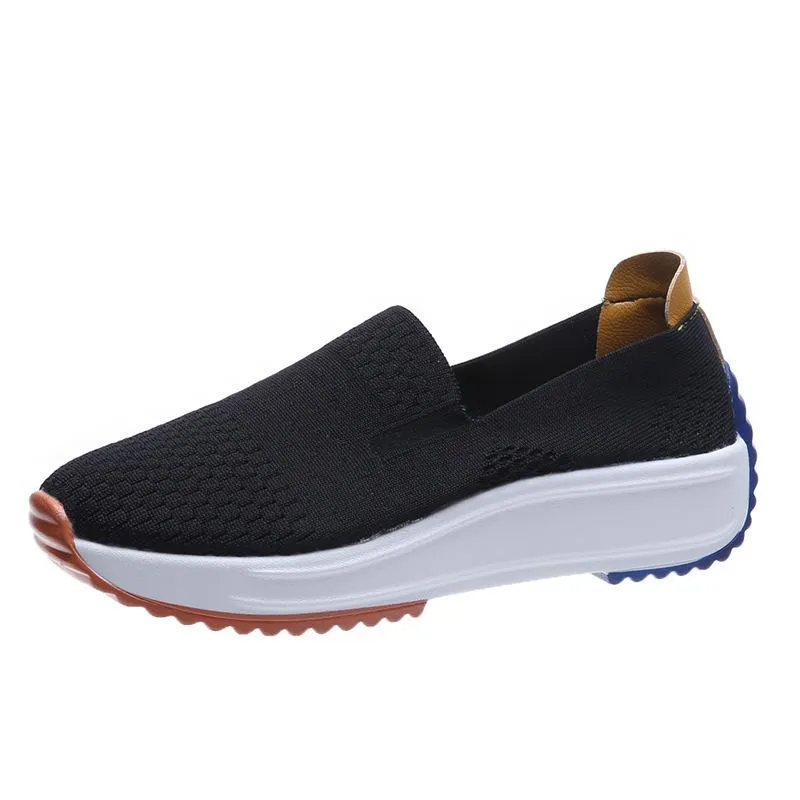 Fly weaving comfortable casual slip on women's shoes