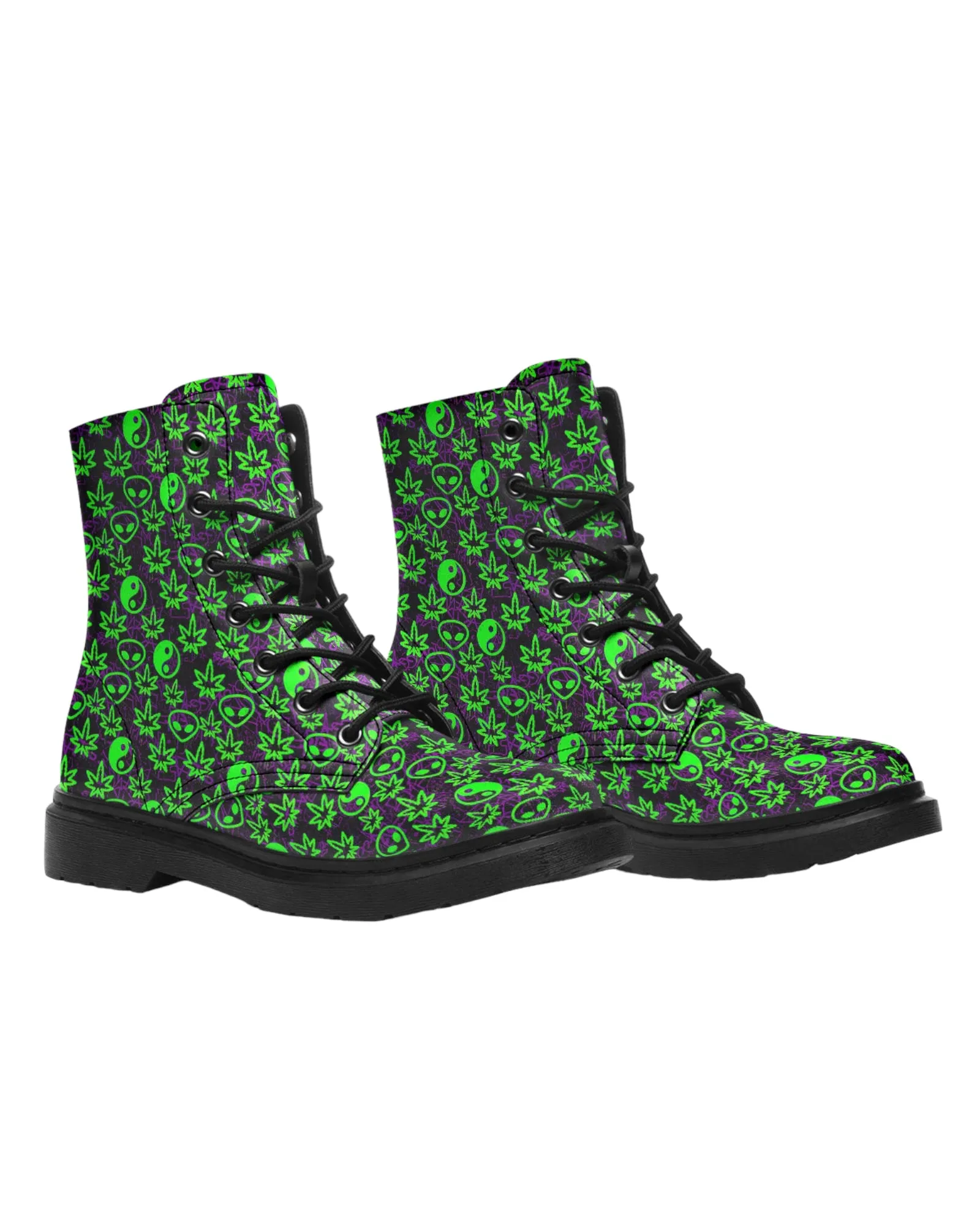 Ganja Graffiti Combat Festival Boots