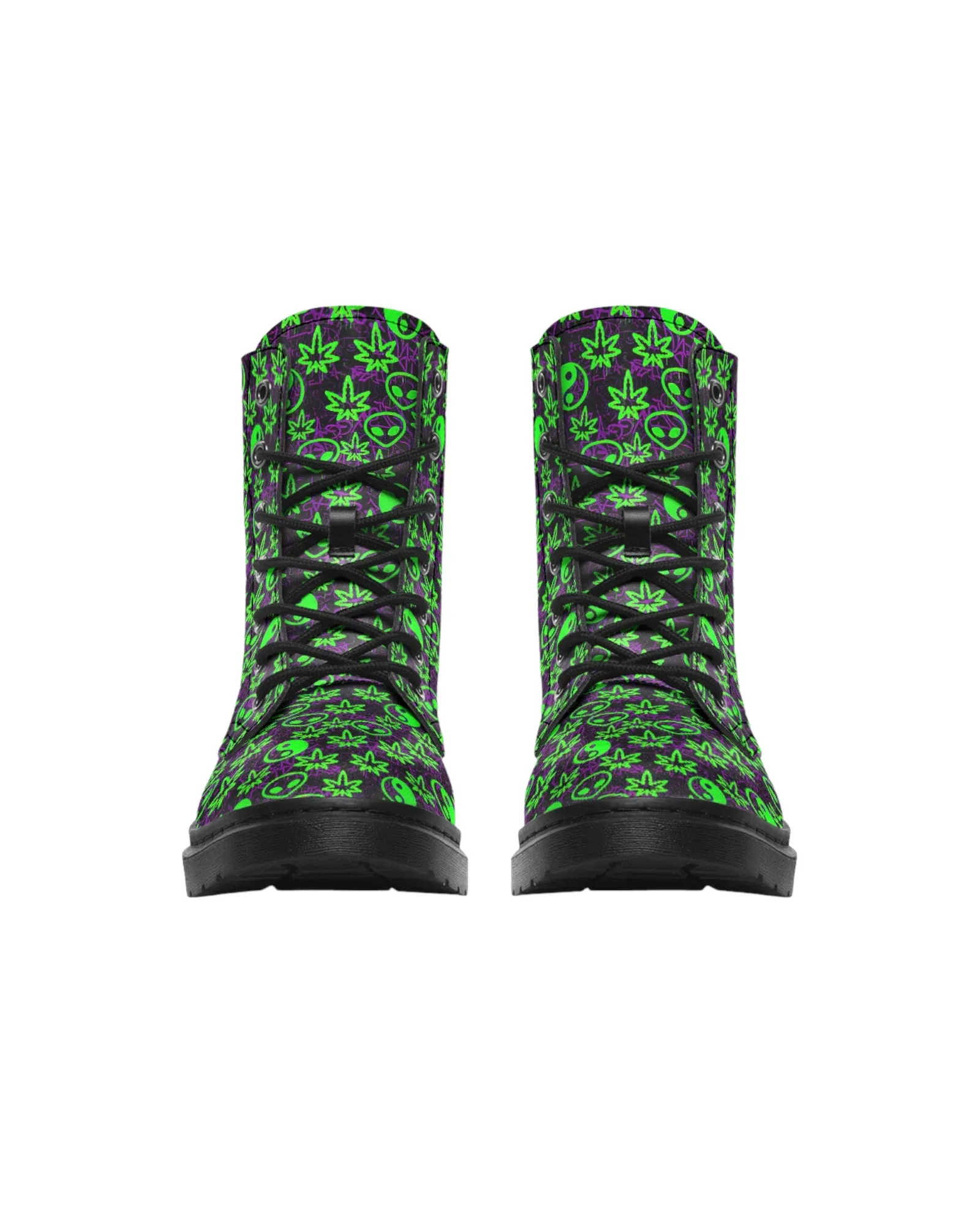 Ganja Graffiti Combat Festival Boots