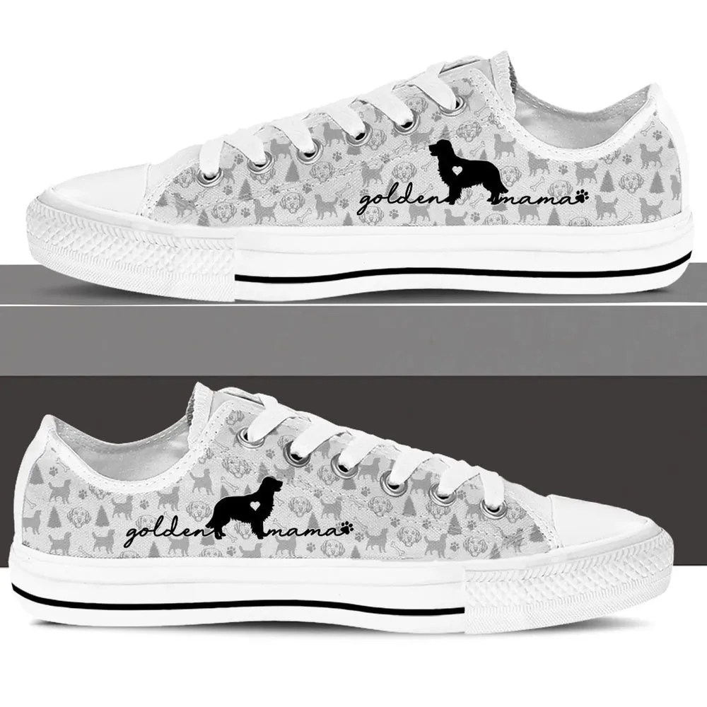 Golden Retriever Low Top Shoes, Dog Printed Shoes, Canvas Shoes For Men, Women