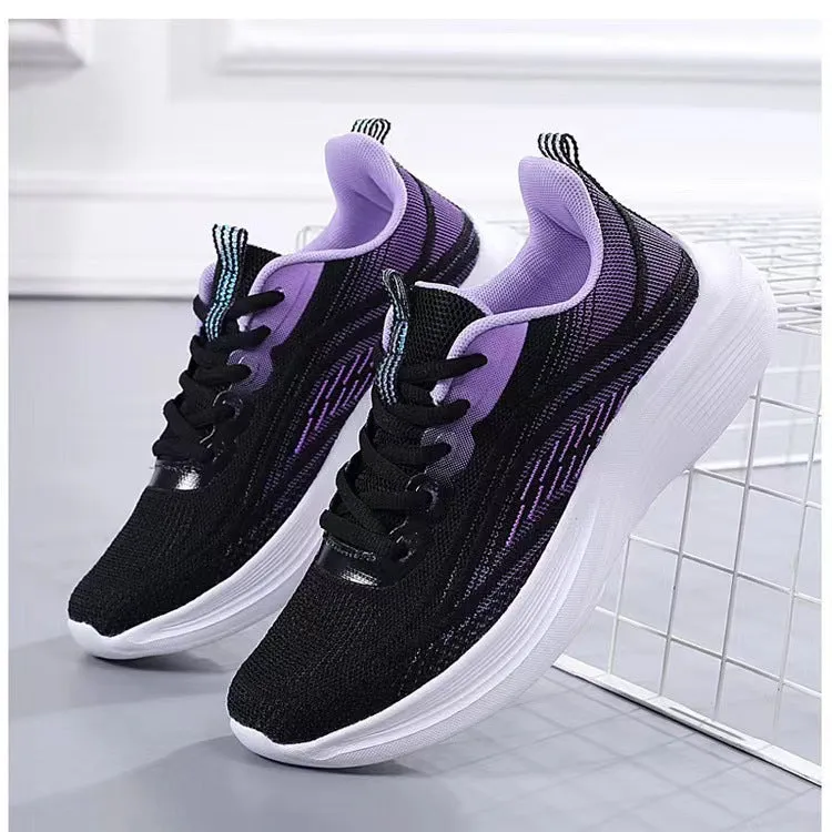 ikearlax Women's Shoes Cross-Border New Arrival Outdoor Sneakers Flying Woven Breathable Casual and Lightweight Running Shoes Mother Walking Shoes Travel Shoes