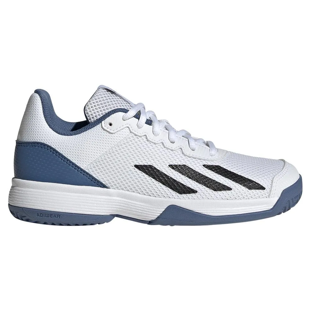 Junior`s Courtflash Tennis Shoes White and Black