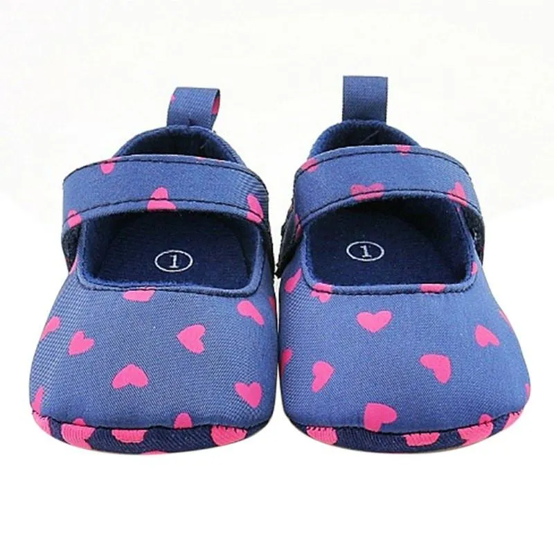 Lovely Heart Baby Girls Soft Sole First Walkers