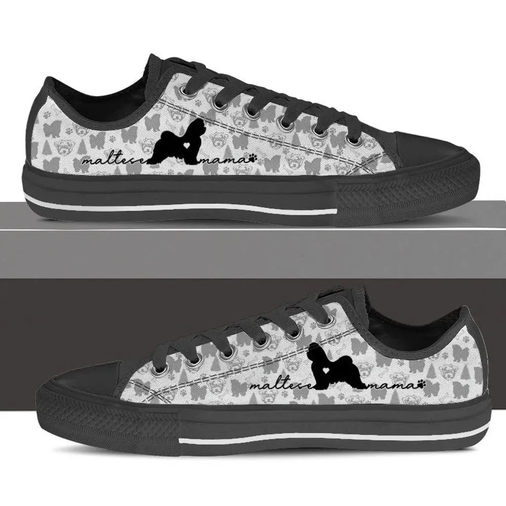 Maltese Low Top Shoes - Dog Walking Shoes Men Women, Dog Printed Shoes, Canvas Shoes For Men, Women