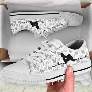 Maltese Low Top Shoes - Dog Walking Shoes Men Women, Dog Printed Shoes, Canvas Shoes For Men, Women