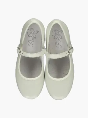 Mary Jane girl shoes in ivory