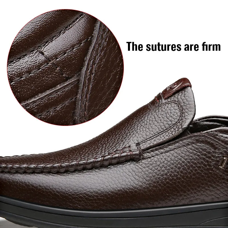 Men's Leather Soft Insole Casual Business Slippers