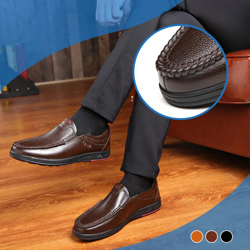 Men's Leather Soft Insole Casual Business Slippers