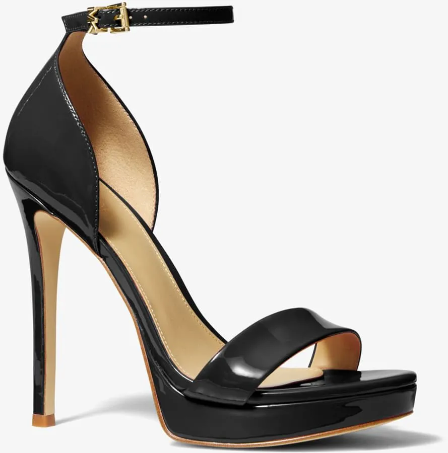 Michael Michael Kors Jordyn Patent Leather Platform Sandals, black