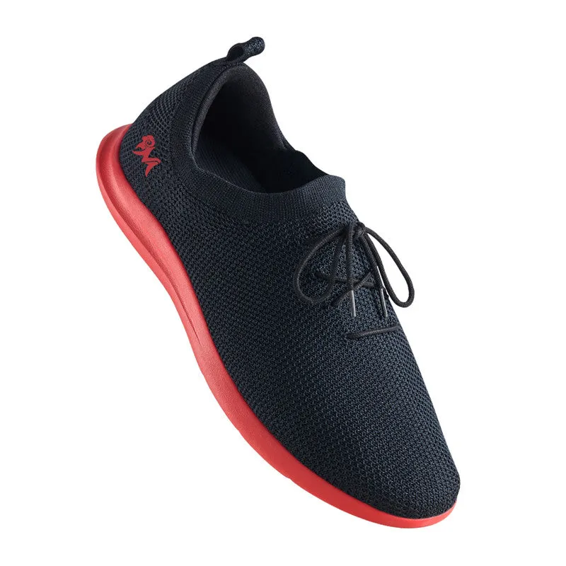 Neeman's ReLive Knit Sneakers for Men | Black & Red | Light-Weight & Comfortable