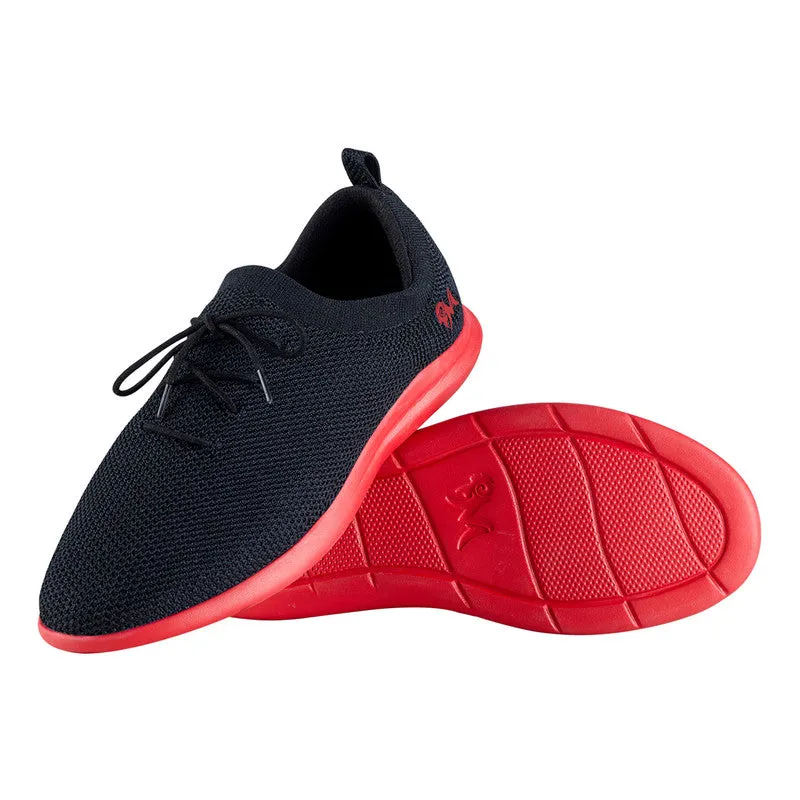 Neeman's ReLive Knit Sneakers for Men | Black & Red | Light-Weight & Comfortable