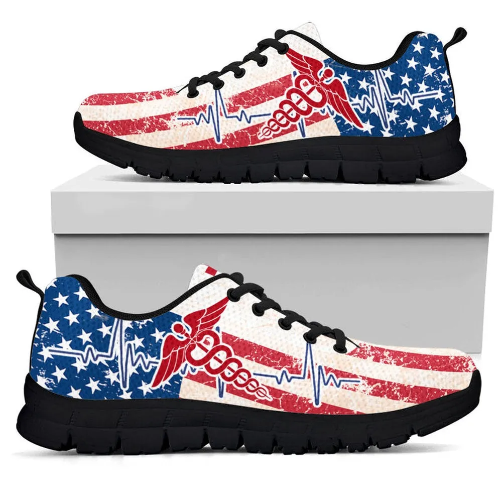 Nurse Sneaker, Nurse Usa Flag Shoes Sneakers Shoes, Best Shoes For Nurses