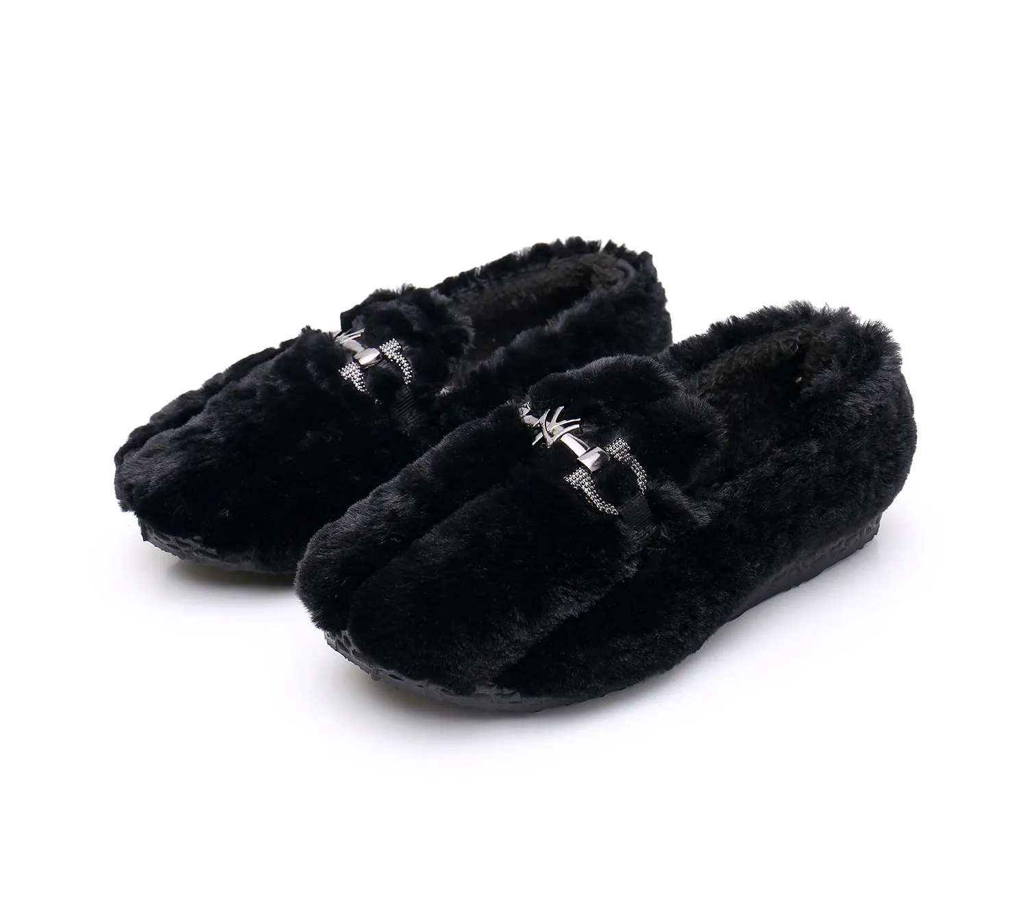 Owlkay Winter Women's Fashionable Furry Casual Pea Shoes