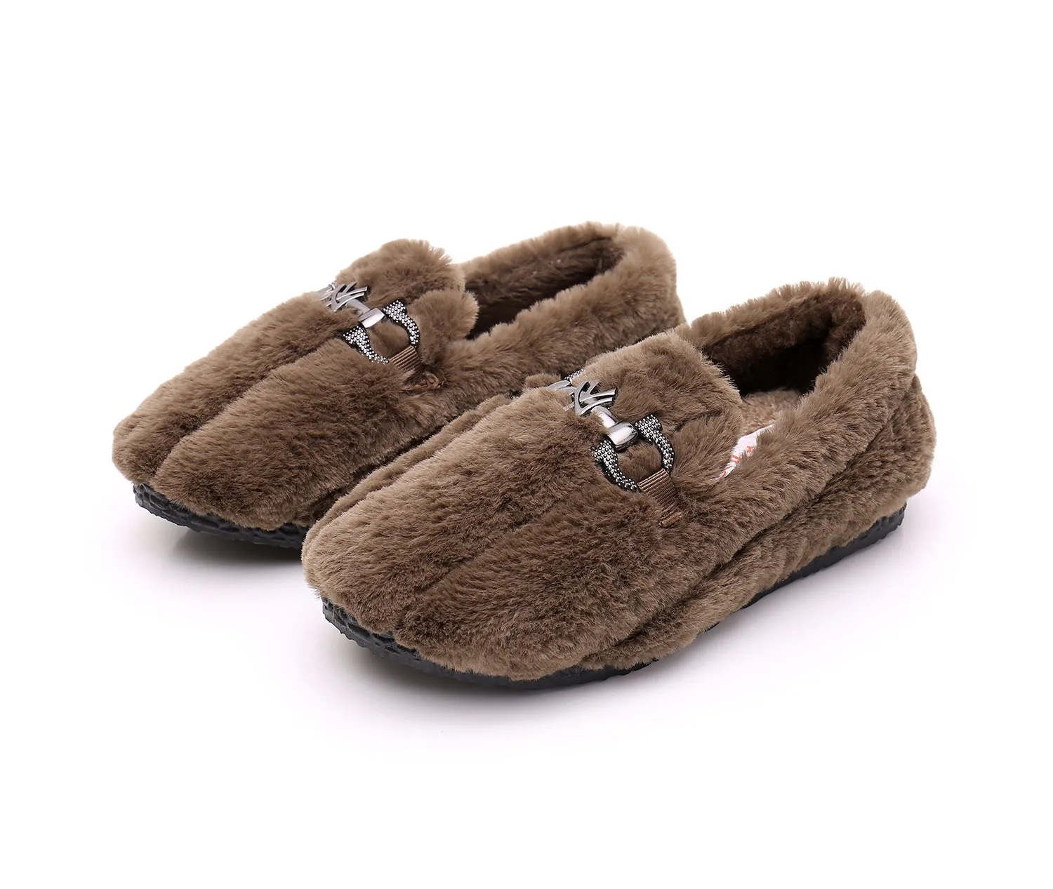 Owlkay Winter Women's Fashionable Furry Casual Pea Shoes