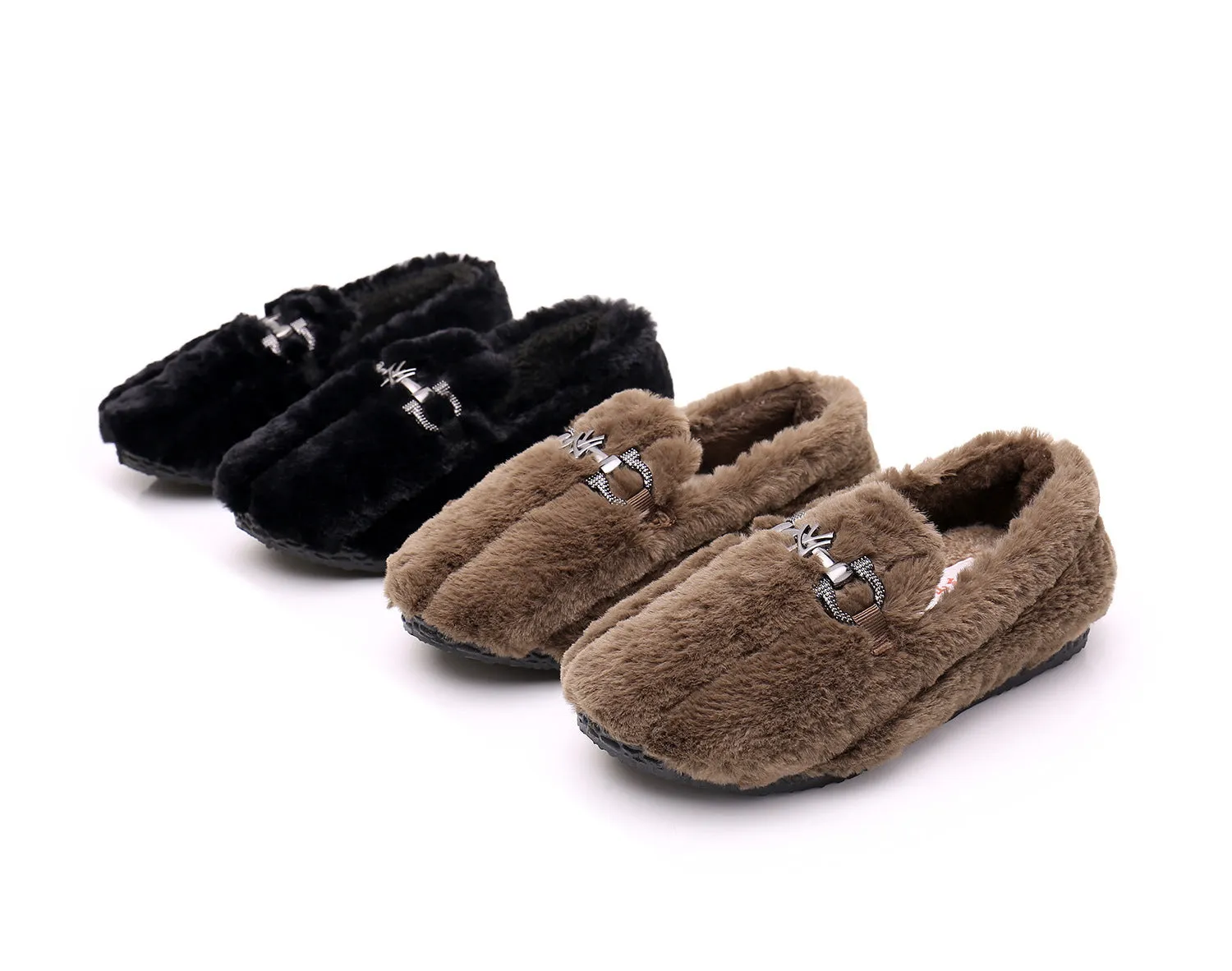 Owlkay Winter Women's Fashionable Furry Casual Pea Shoes