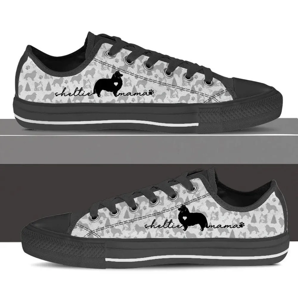 Shetland Sheepdog Low Top Shoes - Dog Walking Shoes Men Women, Dog Printed Shoes, Canvas Shoes For Men, Women