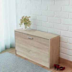 Shoe Storage Bench Oak 80x24x45 cm