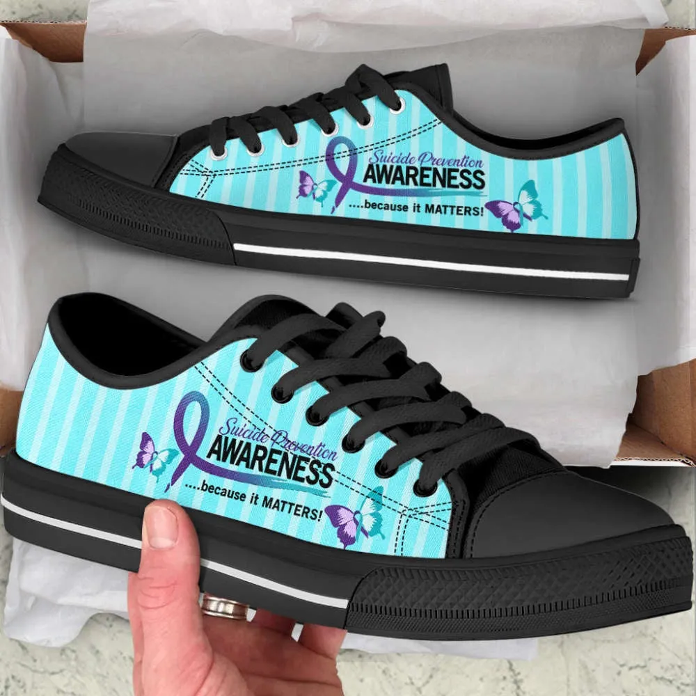 Suicide Prevention Shoes Because It Matters Low Top Shoes Canvas Shoes, Low Top Sneaker, Low Top Canvas Shoes