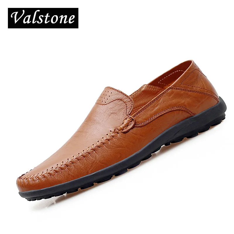 Valstone Brand Leather Shoes Men Italian handtailor moccasins hot sale non-slip loafers flats driving shoes large sizes 47