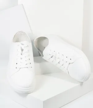 White Leatherette Classic Sneakers